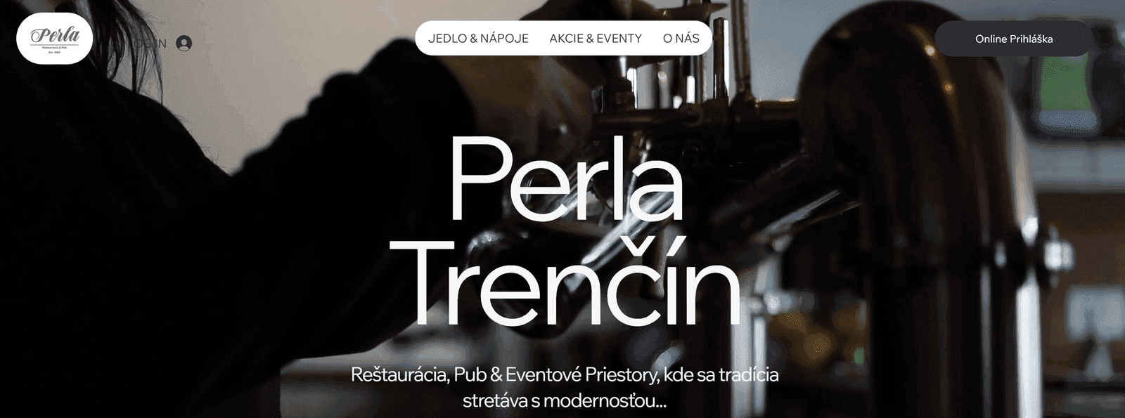 Web perlatn.sk, reštauračný web